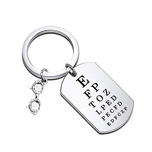 BLEOUK Optometrist Gift Eye Chart Gift Optometrist Graduation Keychain Eye Doctor Gift Eye Glasses Charm Gift Funny Optometrist Gift Optician Gift -Eye Chart ky-
