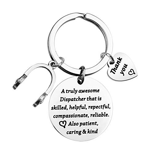 Dispatcher Gift 911 EMT Dispatcher Charm Keychain Thank You Gift 911 Operator Gift Emergency Dispatcher Gift -Great Dispatcher-