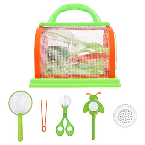 NUOBESTY Bug Catcher Kit Insect Adventure Set Insect Catching Kit Bug Bungalow Bug Trap Bug Net Tweezer Magnify Glass Backyard Outdoor Toy for Bug Viewing Collection