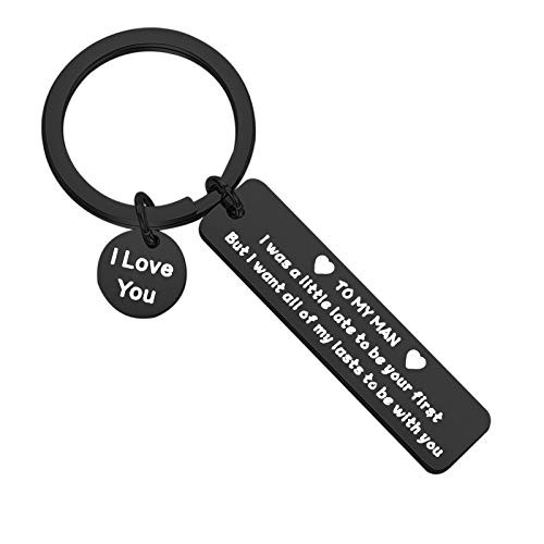 FEELMEM to My Man Love Keychain Gift for Husband I was A Little Late to Be Your First But I Want All of My Lasts to Be with You Boyfriend Gift for Him -ky-black- FEELMEM to My Man Love Keychain Gift for Husband I was A Little Late to Be Your First But I Want All of My Lasts to Be with You Boyfriend Gift for Him -ky-black-