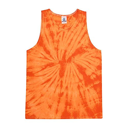 Colortone Tie Dye Tank Top SM Spider Orange