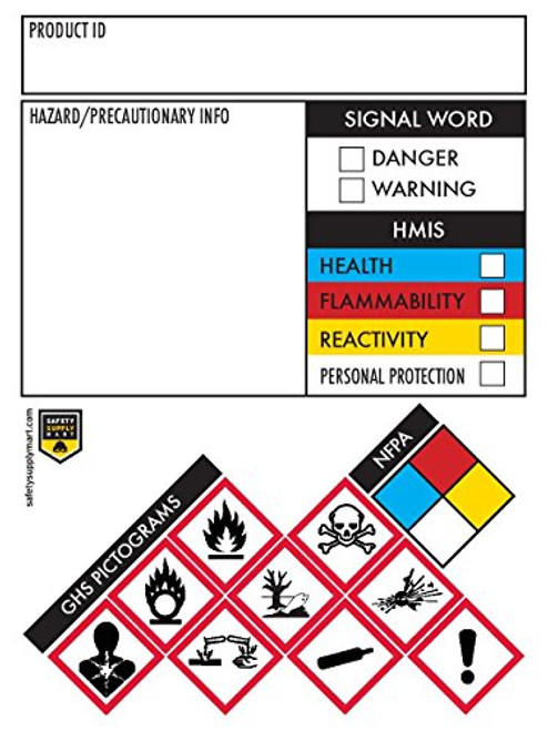 Safety Data Sheet Stickers/MSDS Stickers, 3" x 4", Roll of 250, Tough Tear-Proof, Right To Know- Chemical Identifying and Marking Sticker Decals