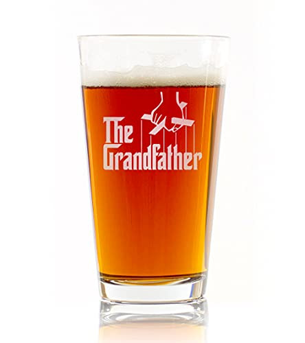 THE GRANDFATHER Beer Pint Glass - Funny Gift for Dad Uncle Grandpa From Daughter Son Wife - Father's Day