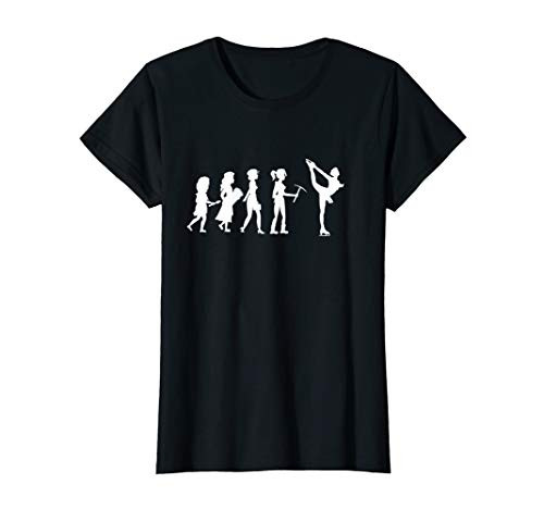 Womens Figure Skating Evolution Hobby Sport Ice Skater T-Shirt Womens Figure Skating Evolution Hobby Sport Ice Skater T-Shirt