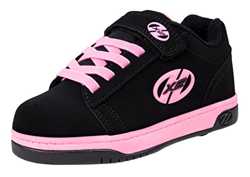 Heelys Dual Up Skate Shoe (Little Kid/Big Kid), Black/Pink, 4 M US Big Kid