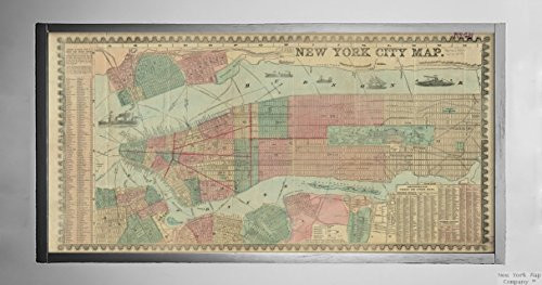 1857 Map New York|New York|Jersey City New York City map Covers Manhattan Below 132nd Street, Br|Vintage Fine Art Reproduction|Ready to Frame