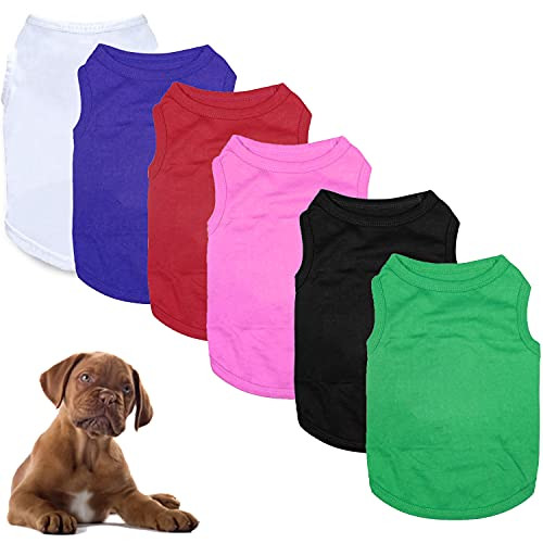 Dog Shirts Pet Puppy Blank Clothes Breathable Dog Plain Shirts Soft Puppy T-Shirts Clothes Outfit for Dogs Cats Puppy 6 Pieces Dog Shirts Pet Puppy Blank Clothes Breathable Dog Plain Shirts Soft Puppy T-Shirts Clothes Outfit for Dogs Cats Puppy 6 Pieces