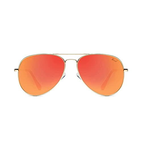 Versol Classic Polarized Aviator Sunglasses for Men Women UV400 Protection Mirrored Aviator Sunglasses 60mm Orange Mirrored Lens