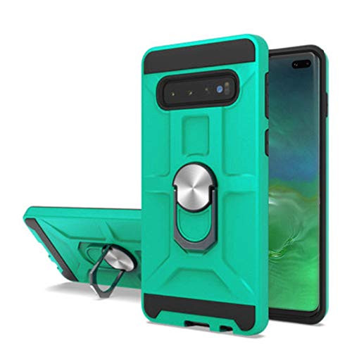 Galaxy S10 Plus Case, Aovyu Double-Layer Shockproof Anti-Drop Protective Cover, with 360°Rotating Ring Kickstand S10 plus Shell,Suitable for Samsung Galaxy S10 Plus Case -Mint Green-