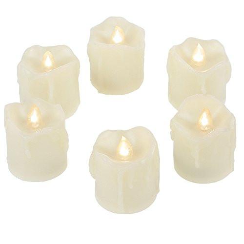6 Battery Operated Flameless LED Votive Tealight Candles with Timer Realistic Flickering Electric Tea Lights Set Bulk Baptism Wedding Party Decorations Kitchen Home Decor Centerpieces Batteries Incl. 6 Battery Operated Flameless LED Votive Tealight Candles with Timer Realistic Flickering Electric Tea Lights Set Bulk Baptism Wedding Party Decorations Kitchen Home Decor Centerpieces Batteries Incl.