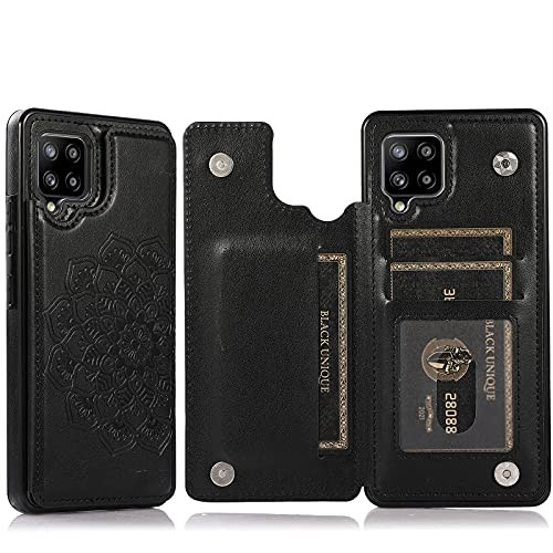 Acxlife Galaxy A42 5G Case A42 5G Card Holder Wallet Protective Cover with Card Slot and Slim Purse Leather Case for Samsung A42 -Black- Acxlife Galaxy A42 5G Case A42 5G Card Holder Wallet Protective Cover with Card Slot and Slim Purse Leather Case for Samsung A42 -Black-