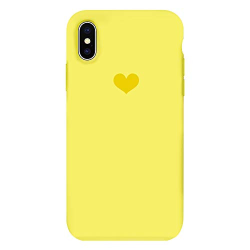 Compatible iPhone X XS XR XS MAX case,Liquid Silicone with Microfiber Cloth iPhone X XS XR XS MAX Case -Yellow, iPhone Xs-