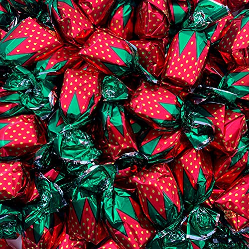 CrazyOutlet Arcor Strawberry Filled Hard Candy Buds Bon Bon Sachet Wrap - Bulk Pack 2 lbs