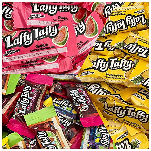 CrazyOutlet Wonka Laffy Taffy Fruit Flavored Fun Size Candy Bar, Tropical Taffy Mix, No Artificial Flavors, Bulk Pack, 2 Lbs