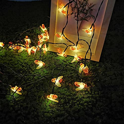 Solar Powered Bee String Lights 30 LEDs Cute Honeybee Light 21ft Solar Powered Waterproof Honey Bee Fairy String Light Fairy Garden Decorative Light Solar Powered Bee String Lights 30 LEDs Cute Honeybee Light 21ft Solar Powered Waterproof Honey Bee Fairy String Light Fairy Garden Decorative Light