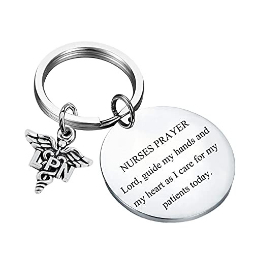 Nurse Practitioner Graduation Gift Nurse Prayer Keychain ZTMERLO RN,BSN,PA,LPN,NP,MA Charm Lord Guide My Hands-Silver LPN- Nurse Practitioner Graduation Gift Nurse Prayer Keychain ZTMERLO RN,BSN,PA,LPN,NP,MA Charm Lord Guide My Hands-Silver LPN-