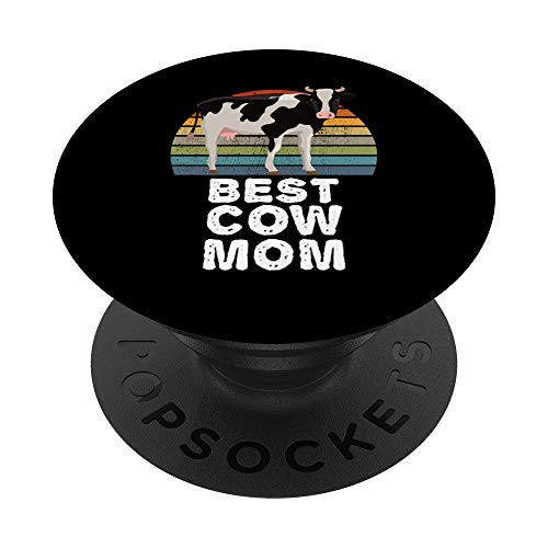 Best Cow Mom Clothes Art Cattle Farmer Mother's Day Gift Cow PopSockets Grip and Stand for Phones and Tablets