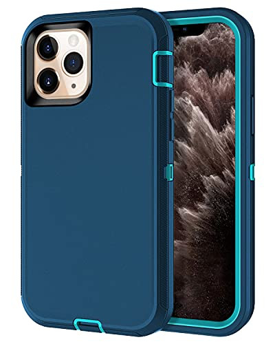 I-HONVA for iPhone 11 Pro Max Case Shockproof Dust/Drop Proof 3-Layer Full Body Protection -Without Screen Protector- Heavy Duty Durable Cover Case for Apple iPhone 11 Pro Max 6.5-inch, Turquoise