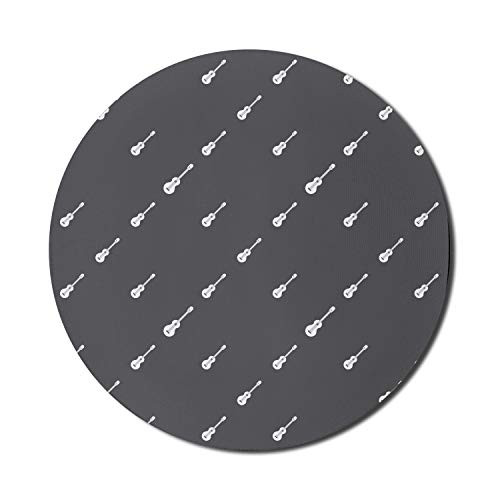 Ambesonne Classic Rock Mouse Pad for Computers, Diagonally Aligned 4 String Guitars Music Instruments Pattern, Round Non-Slip Thick Rubber Modern Gaming Mousepad, 8" Round, Charcoal Grey and White Ambesonne Classic Rock Mouse Pad for Computers, Diagonally Aligned 4 String Guitars Music Instruments Pattern, Round Non-Slip Thick Rubber Modern Gaming Mousepad, 8" Round, Charcoal Grey and White