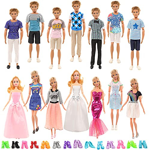 Joyfun 35 Pieces Doll Clothes and Shoes for 11.5 Inch Girl Doll and Ken Include 11 Sets Wedding Dress Fashion Dresses Casual Clothes Ken Doll Clothes and 12 Pairs of Shoes Joyfun 35 Pieces Doll Clothes and Shoes for 11.5 Inch Girl Doll and Ken Include 11 Sets Wedding Dress Fashion Dresses Casual Clothes Ken Doll Clothes and 12 Pairs of Shoes