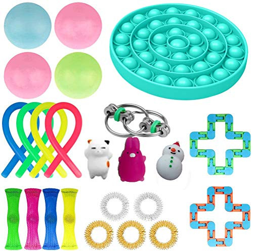 Sensory Fidget Toys Set 24 Pcs, Stress Relief and Anti-Anxiety Tools Bundle Sensory Toys Set Sensory Therapy Toys for ADHD Autism Stress Anxiety for Kids and Adult -24pcs 2- Sensory Fidget Toys Set 24 Pcs, Stress Relief and Anti-Anxiety Tools Bundle Sensory Toys Set Sensory Therapy Toys for ADHD Autism Stress Anxiety for Kids and Adult -24pcs 2-