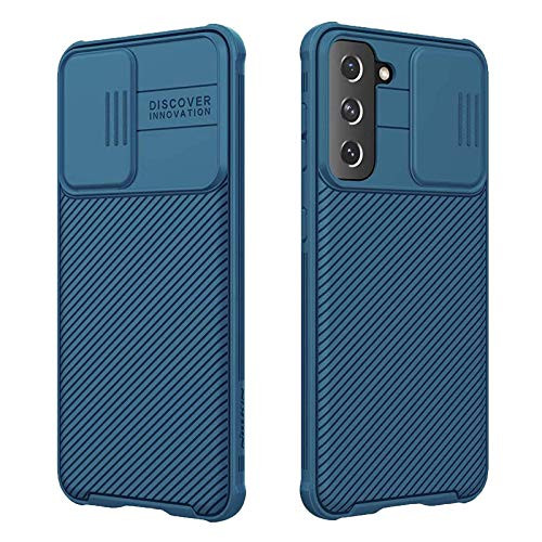 Galaxy S21 Plus Case with Camera Cover S21 Plus Slim Fit Thin Polycarbonate Protective Shockproof Cover with Slide Camera Cover Upgraded Case for Samsung Galaxy S21  plus /Plus -Blue-