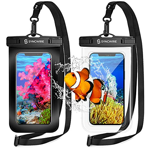 Syncwire Waterproof Phone Pouch -2-Pack- - Universal IPX8 Waterproof Phone Case Dry Bag with Lanyard Compatible with iPhone 12/11 Pro XS MAX XR X 8 7 6 Plus SE 5s Samsung S10 plus and More Up to 7 Inches