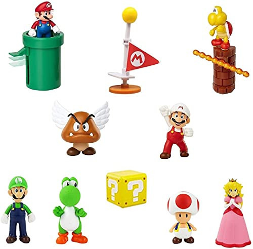 Super Mario Toys  Set of 12 Mario Figures with Luigi,Princess Peach,Toad, and Yoshi  Mario Action Figures  Mario Playset for Playing or Decoration  3-inch Super Mario Figures