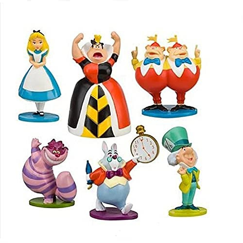 Alice in Wonderland Set of 6 Alice in Wonderland Party Alice and Cheshire Cat,Queen of Hearts Alice in Wonderland Playset for Playing or Decoration Alice in Wonderland Figures Alice in Wonderland Set of 6 Alice in Wonderland Party Alice and Cheshire Cat,Queen of Hearts Alice in Wonderland Playset for Playing or Decoration Alice in Wonderland Figures