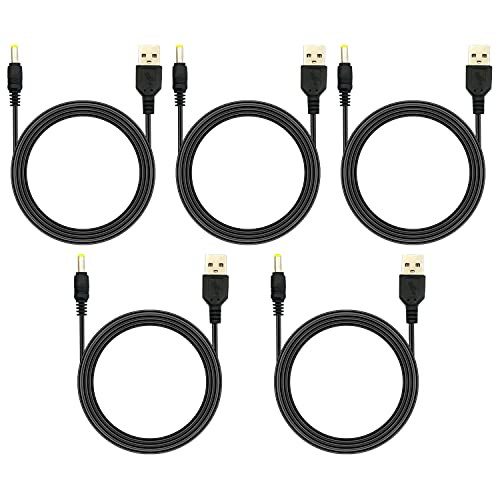 CenryKay DC 5V Power Cord USB to DC 3.5mm x 1.35mm Barrel Jack Adapter Connector Charging Cable Plug-5PCS-