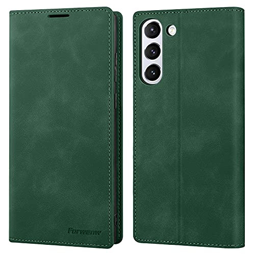 Compatible with Galaxy S21 Wallet Case Premium PU Leather Folio Flip Case for S21 with Kickstand Card Holder Slots Shockproof Protective Cover for Samsung Galaxy S21 5G 6.2 -Green-