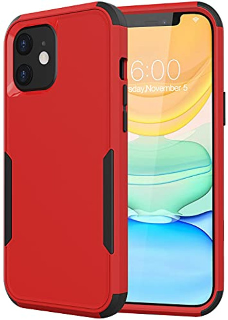 Diverbox Compatible with iPhone 11 Case Shockproof Dropproof Heavy Duty Protection Phone Case Cover for Apple iPhone 11 -Red  and  Black-