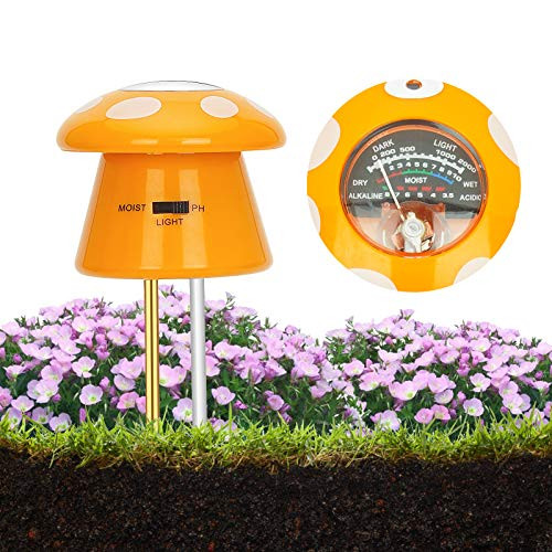 UNIWA Soil pH Meter, Easy to Read 3-in-1 Plant Soil Tester - Moisture  and  Light  and  pH Soil Tester Plant Soil Moisture Meter for Garden, Farm, Lawn, Indoor and Outdoor, Cute Mushroom Shape