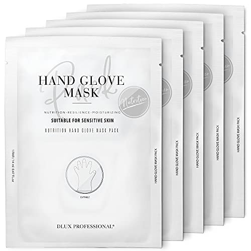 Dlux Professional Hand Glove Mask - 5 Pairs -10 Pcs- Nutritious Hand Gloves Mask, Protein Rich Hand Mask, Hand Repair Mask, Anti-Aging, Cracks Repairing And Whitening