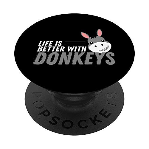 Life Is Better With Donkeys Clothes Outfit Gift Donkey PopSockets Grip and Stand for Phones and Tablets