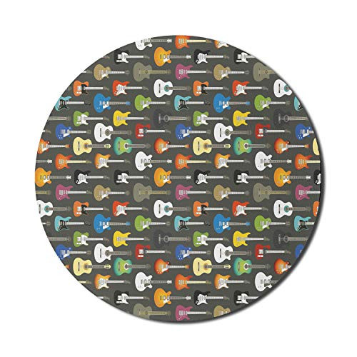 Ambesonne Guitar Mouse Pad for Computers, Grunge Instruments Strings Creativity Writing Songs Digital Classic Acoustic Music, Round Non-Slip Thick Rubber Modern Gaming Mousepad, 8" Round, Multicolor Ambesonne Guitar Mouse Pad for Computers, Grunge Instruments Strings Creativity Writing Songs Digital Classic Acoustic Music, Round Non-Slip Thick Rubber Modern Gaming Mousepad, 8" Round, Multicolor