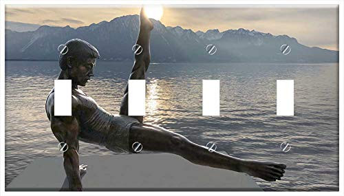 Switch Plate 4 Gang Toggle - Statue Gymnast Lake Figure Sunset Sun Montreux Switch Plate 4 Gang Toggle - Statue Gymnast Lake Figure Sunset Sun Montreux