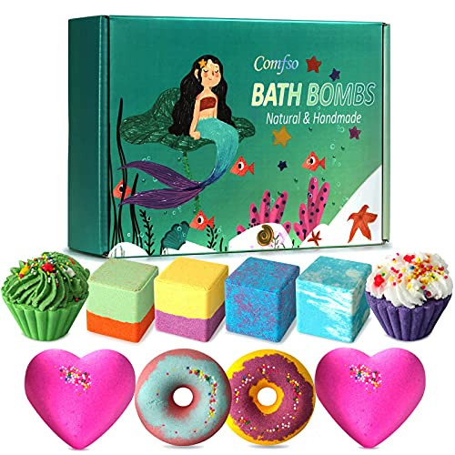 10 Bath Bombs for Kids, Bath Bomb Gift Set, Natural Bubble Bathbombs, Shea Butter Dry Skin Moisturize, Fizzy Spa Bath for Her Mom Women Kids Girls Girlfriend, Birthday Christmas Valentines Mothers Day 10 Bath Bombs for Kids, Bath Bomb Gift Set, Natural Bubble Bathbombs, Shea Butter Dry Skin Moisturize, Fizzy Spa Bath for Her Mom Women Kids Girls Girlfriend, Birthday Christmas Valentines Mothers Day