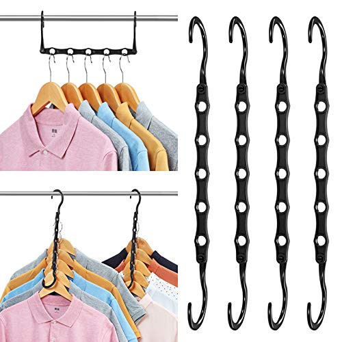 AMKUFO 12 Pack Magic Hangers Space Saving Hangers Closet Space Saver Hanger Organizer Multi Hangers Clothes Hanger Sturdy Plastic for Heavy Clothes