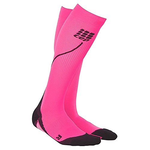 Womens Running Compression Socks - CEP Long 2.0 (Pink/Black) IV