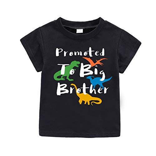 Toddler Boys Promoted to Big Brother T-Shirt Clothes Outfit, Big Brother Announcement Tee Shirt Tops for Baby Kids Boys -2-3T, Dinosaur-Black- Toddler Boys Promoted to Big Brother T-Shirt Clothes Outfit, Big Brother Announcement Tee Shirt Tops for Baby Kids Boys -2-3T, Dinosaur-Black-