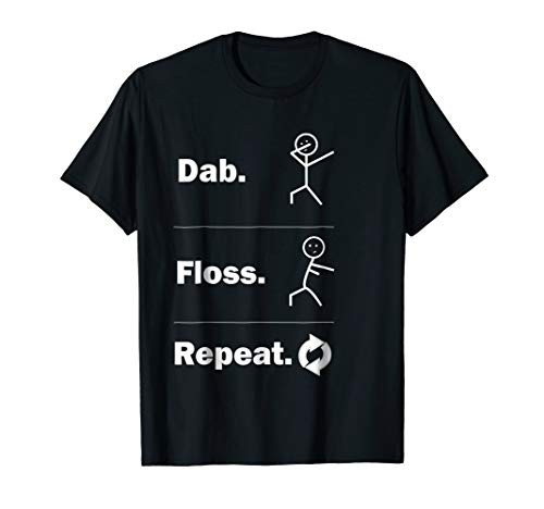 Dabbing Tshirt - Dab Floss Repeat Dance stick figure shirt