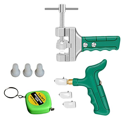 2 in 1 Glass Tile Cutter Tool Kit, Including Glass Breaking Pliers and Glass Cutter, Mirror Cutting Kit, Glass Running Pliers Ceramic Cutting Tool for Easy Glide Glass  and  Tile Cutter