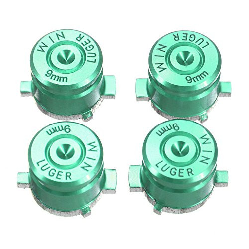 Aluminium Metal Mod Kit Levers Joystick Bullet Buttons for PS4 PS3 Controller Replacement -Green-