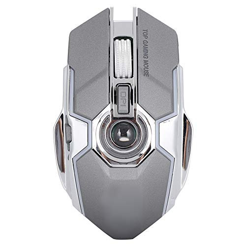 Limouyin 2.4G Wireless Gaming Mouse, Portable Ergonomic Wireless Optical Mouse with USB Receiver, 1600DPI Silent USB Optical Laptop Desktop Computer Mice-Grey-