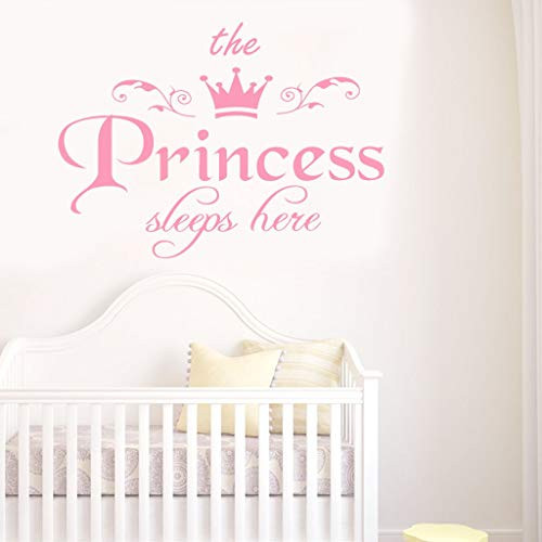 The Princess Letters Wall Sticker Decal,Creative Living Room Bedroom Vinyl Carving Wall Decal Decors-Pink-