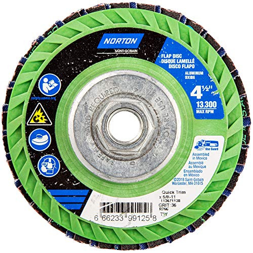 Norton 66623399125 Abrasive Flap Wheels Size 4-1/2 x 5/8-11 36 Grit
