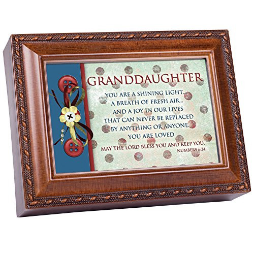 Cottage Garden Granddaughter Shining Light Woodgrain Rope Trim Jewelry Music Box Plays Jesus Loves Me Cottage Garden Granddaughter Shining Light Woodgrain Rope Trim Jewelry Music Box Plays Jesus Loves Me