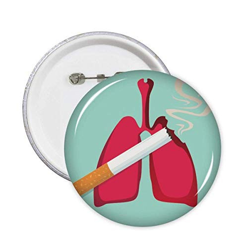 Logo Cigarette Damage The Lung Pins Badge Button Emblem Accessory Decoration 5pcs