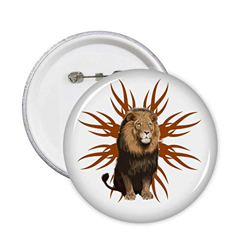 Feline Lions Fierce Flames Pins Badge Button Emblem Accessory Decoration 5pcs